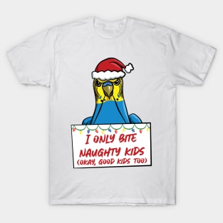 Only Bite Naughty Kids Male Yellow Faced Blue Budgie T-Shirt